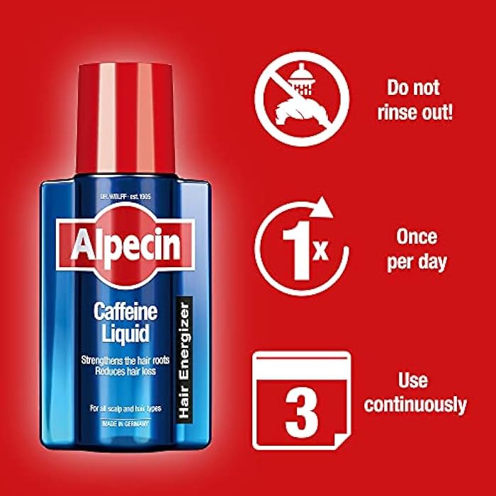 Alpecin Caffeine Liquid Hair Tonic 200ml | Against Thinning Hair | Natural Hair Growth for Men | Energizer for Strong Hair | Hair Care for Men Made in Germany - Image 5